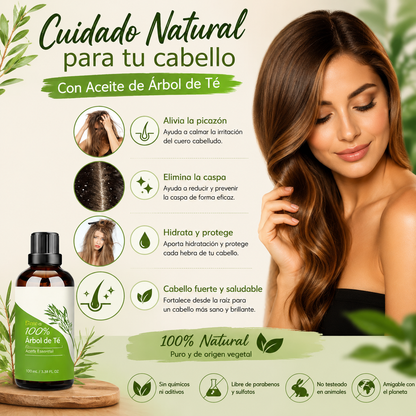Aceite De Árbol De Té 100% Natural,100 ML Aceite Esenciale-Aceite De Acné,Tea Tree Oil Puro, Perfumado,Tratamiento Antiacné Contra La Piel Y Cara Con Imperfecciones.